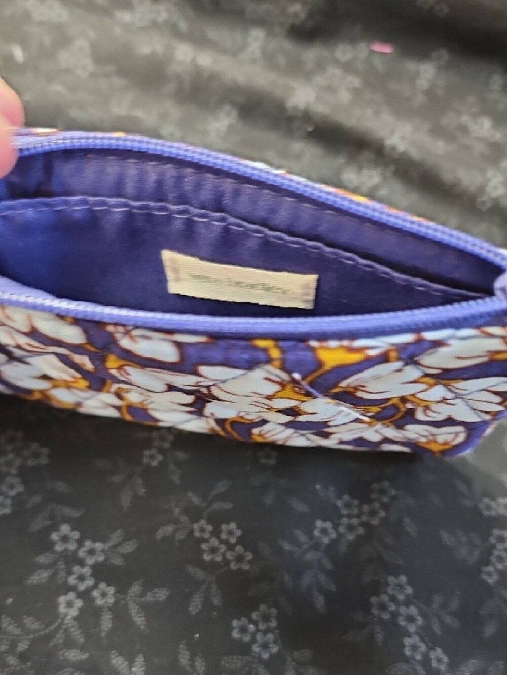 Vera Bradley Purple Floral ID Case with Yellow & White Accents - Picture 3 of 3